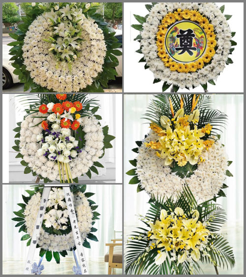 湖北孝感市安陆市南城街道山坡村花圈速递